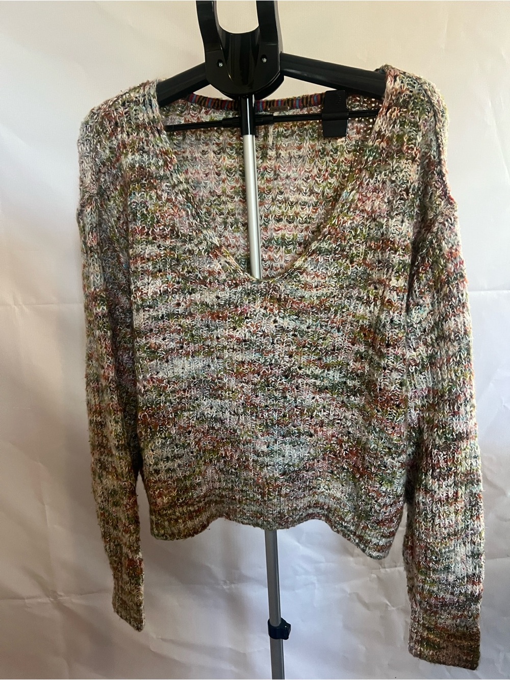 ANTHROPOLOGIE FREE PEOPLE HIGHLAND V-NECK SLOUCHY SWEATER SIZE XL